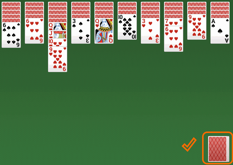 Spider Solitaire 2 barvy - Zásoba